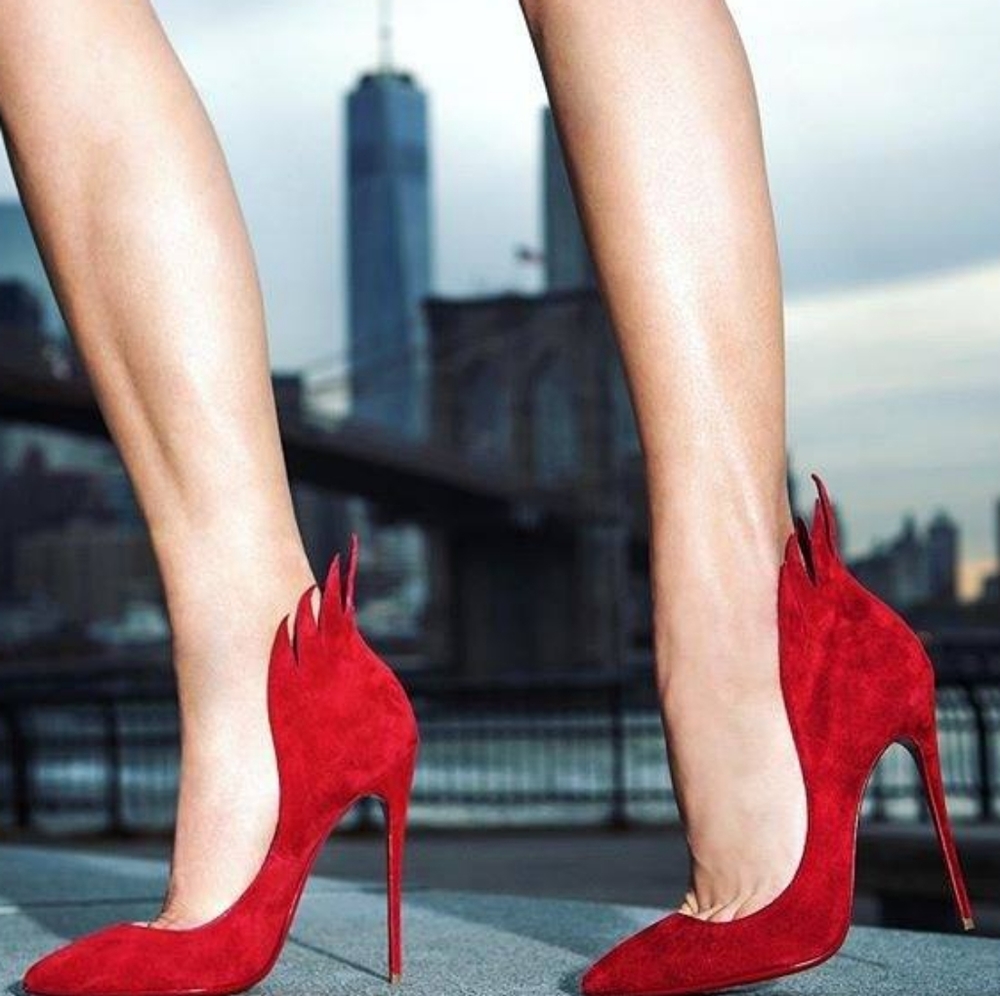 Christian Louboutin Victorina Flame 100mm Red Euro 36 1/2 - Picture 2 of 11